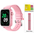 4G kids GPS smart watch in pink with nylon strap and screen protector accessories