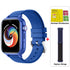 4G kids GPS smart watch in blue with nylon strap and screen protector for enhanced safety and communication.
