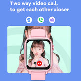 Child using 4G kids GPS smart watch for two way video call, enhancing communication and connection.